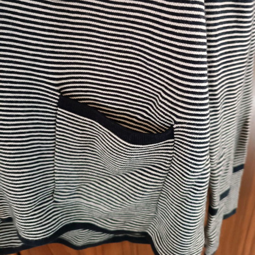 Christian Berg striped zip-up cardigan size 44 like new, white blue
