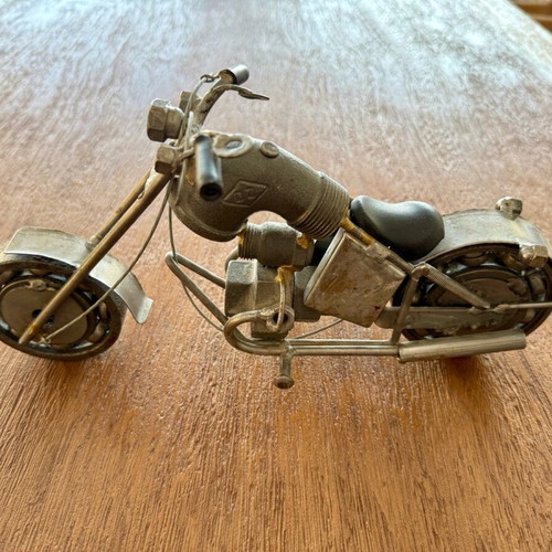 Decorative Harley-type motorcycle like new, metal construction