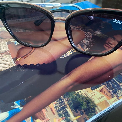 Quay Australia sunglasses used butterfly black with gold