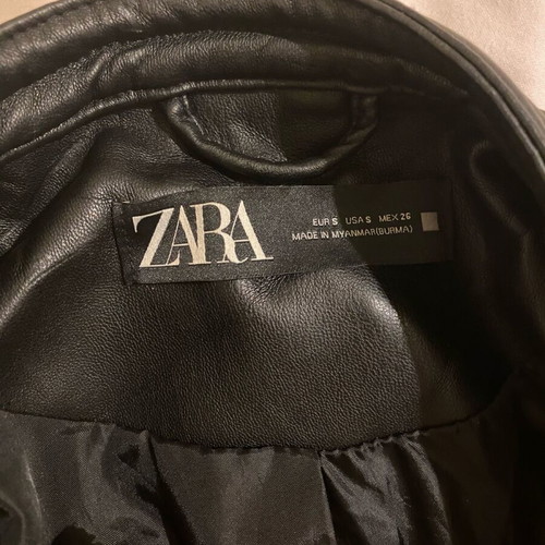 Zara leather jacket size S like new, black