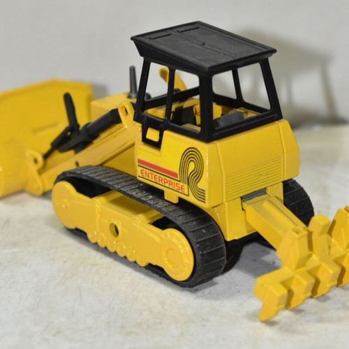 Majorette Bulldozer "Enterprise" used yellow excavator 1:55 scale