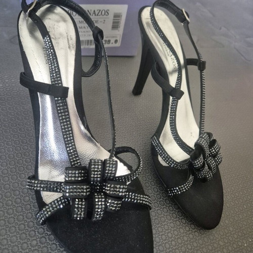 JBournazos women's black sandals like new, size 38