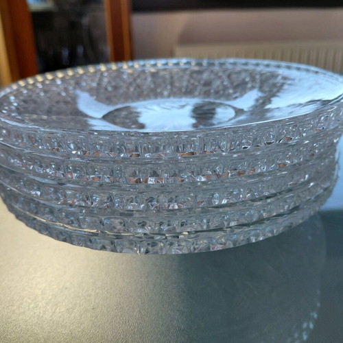 Vintage crystal dessert plates set of 5 like new
