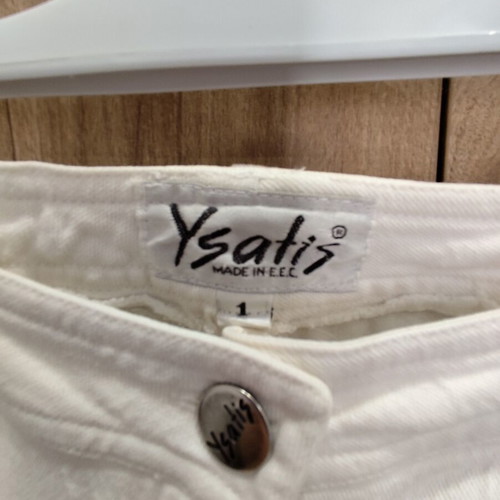 Ysatis Cropped Denim Pants like new, white, waist 32cm