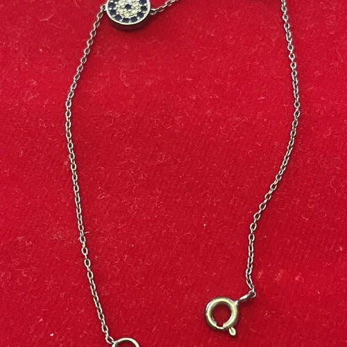 925 silver bracelet with evil eye and cross, 19 cm