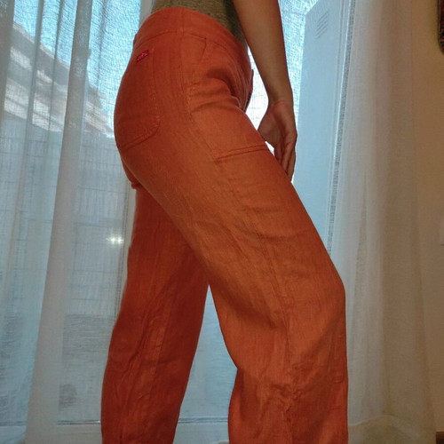Fabric pants zip culotte style Madlen like new, coral size M