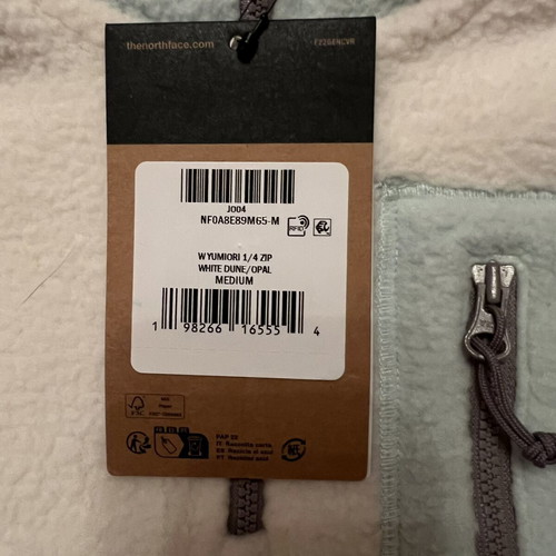 The North Face Yumiori 1/4 women's fleece new with tags, white and turquoise