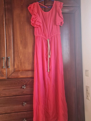 Lynne maxi φόρεμα medium μεταχειρισμένο, ροζ, βαμβακερό