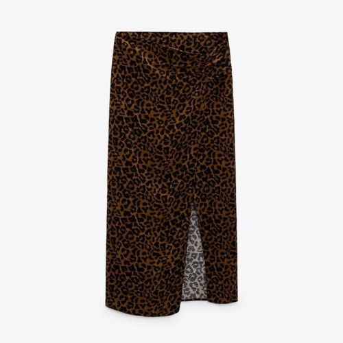 Zara midi skirt animal print size small like new