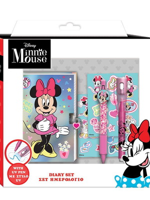 Disney Minnie Mouse Diary with Lock, UV Magic Pen and Stickers
