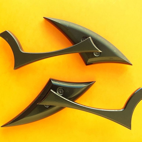 Black chopper mirrors used for Harley, Yamaha, Honda, Kawasaki, Susuki