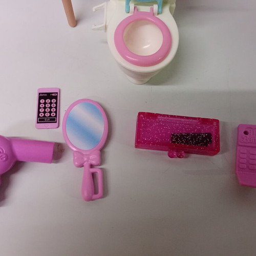 Barbie furniture and beauty accessories set like new