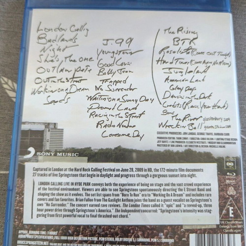 Bruce Springsteen London Calling Blu Ray like new, rock