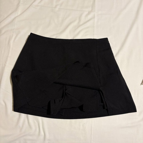 Mini skirt with shorts, black, size S/M
