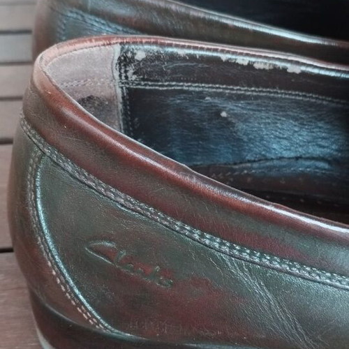 Clarks leather loafers used, size EU 45, brown