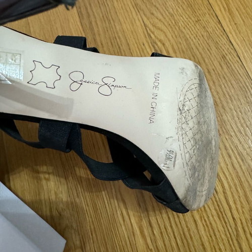 Jessica Simpson sandals used, size 40, black with unique design