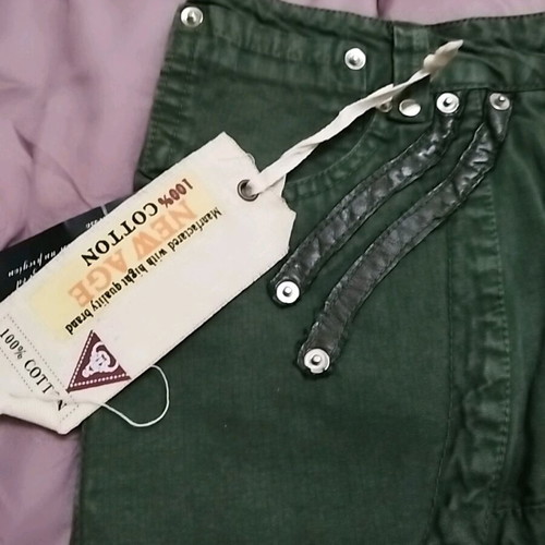 Khaki short skirt size M, asymmetrical design, 100% cotton, new