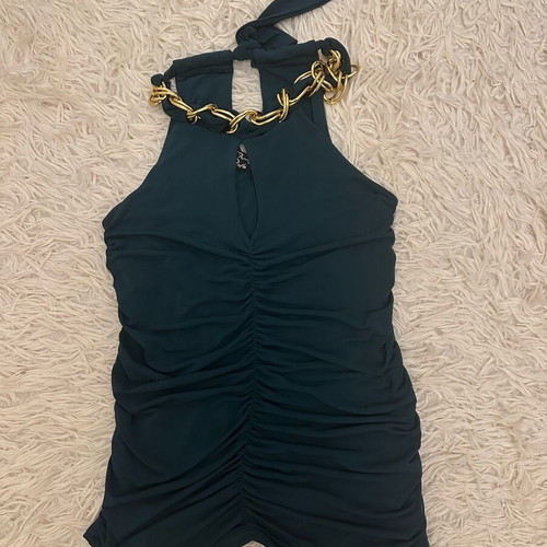 Elastic cypress blouse like new with gold details