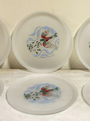 Decorative plates set of 6 by Dimitris Mytaras like new
