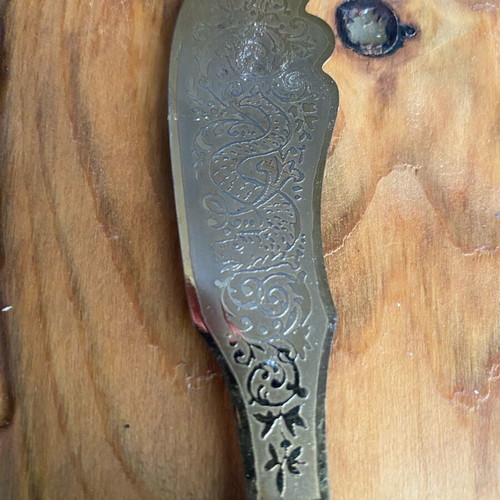 Antique Victorian Mother of Pearl Fish Serving Set used, 3 pieces