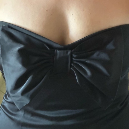Satin short evening dress black, like new, size M