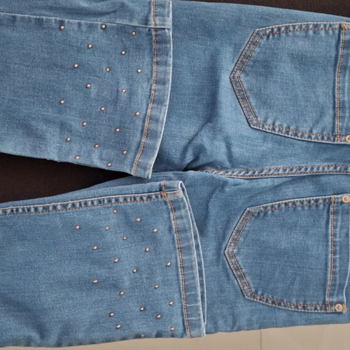Mayoral girls' blue jeans 12 years like new with studs