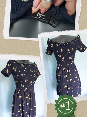 Bpc bonprix collection dress used, elastic corset and floral print