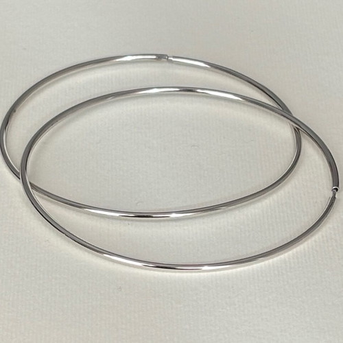Hoop earrings white gold k18 like new