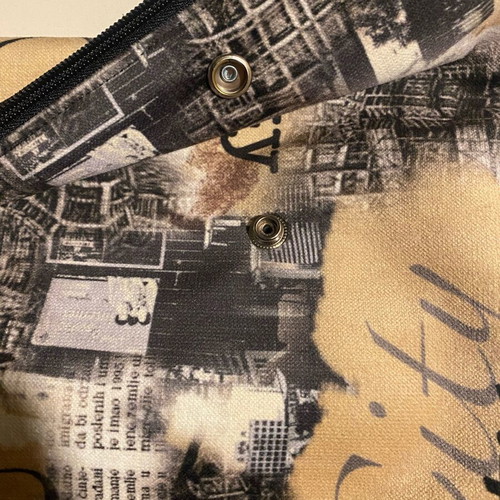 Backpack fabric new, black and beige, shoulder bag