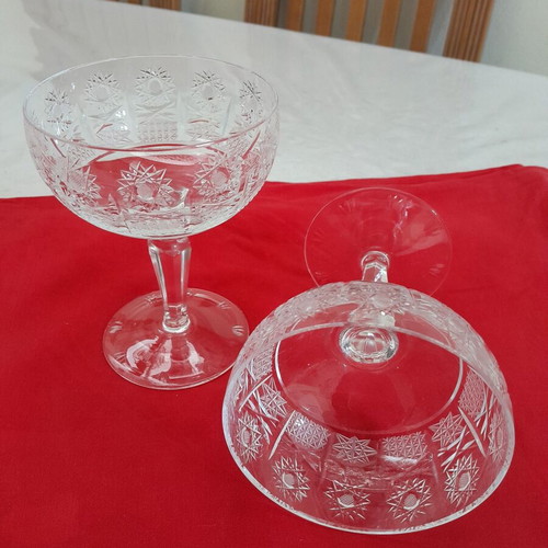 Bohemia Crystal Hand-Carved Champagne Glasses Set New