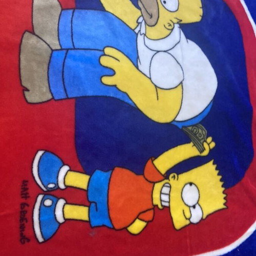 The Simpsons acrylic blanket used, single bed size
