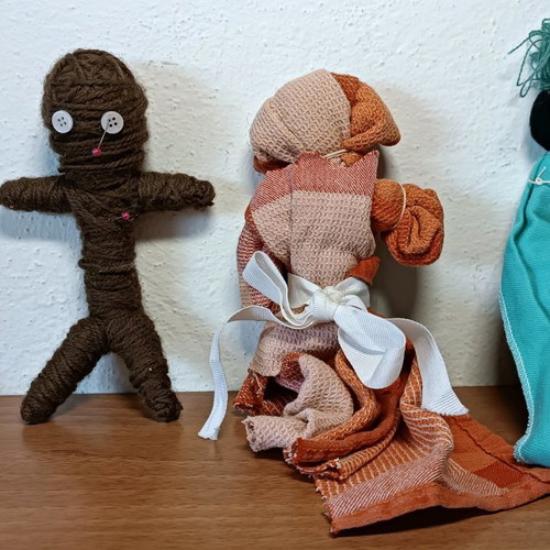 Handmade hand puppets used, pack