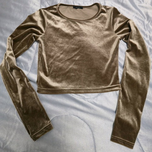 MUSSA crop top and flared pants set like new, beige