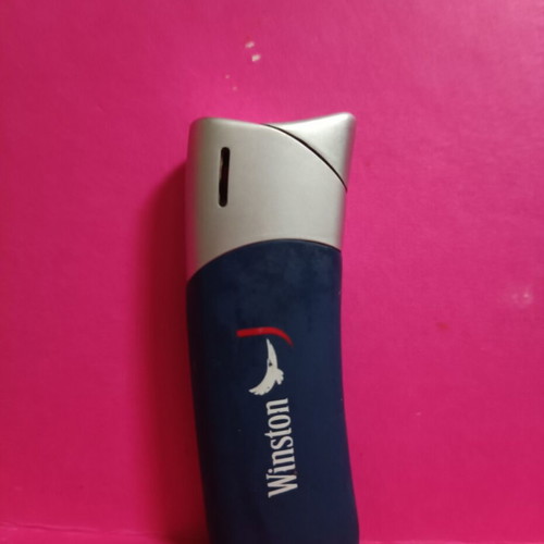Winston lighter collectible like new, blue with silver