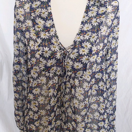 Zara shirt with flowers new, size XS, blue