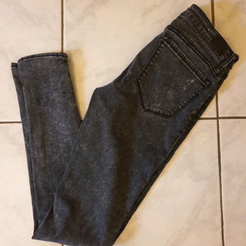 Y2K skinny jean used, size S, black and gray