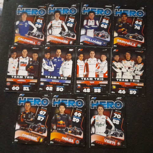 Turbo Attax 2022 cards used, pack of 11, Formula Topps