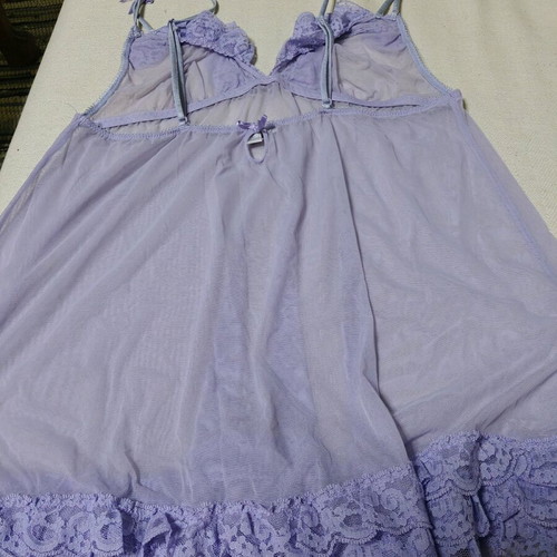 Baby doll set with lilac ruffles size M like new