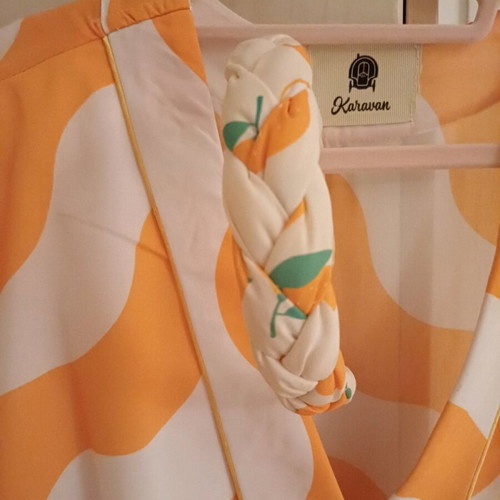 Karavan maxi dress airy with matching headband like new