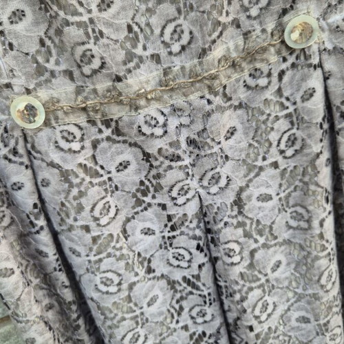Italian dress and jacket set, grey beige lace