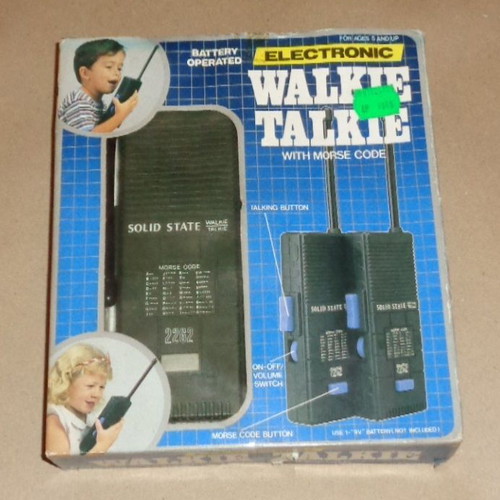Electronic Solid State Walkie Talkie set of 2 new vintage gadgets