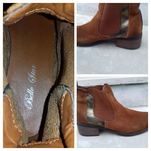 Bella ankle boots used, brown suede leather, size 38, low heel