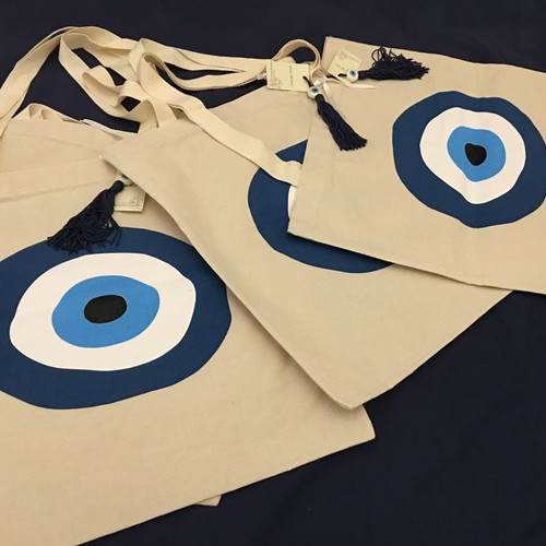 Fabric shoulder bag new 100% cotton with eye design