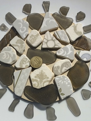 Sea glass and sea tiles for crafts