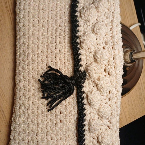 Handmade envelope bag like new, black and beige