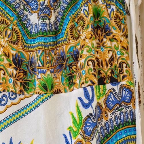 Salvari cotton pants like new, white and multicolor