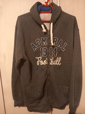 Admiral hoodie sweatshirt 3XL used, gray with blue and white details