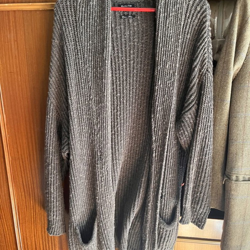 Massimo Dutti long cardigan, khaki green, size L