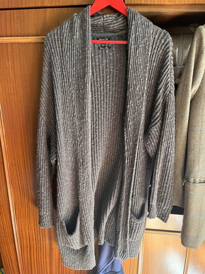 Massimo Dutti long cardigan, khaki green, size L