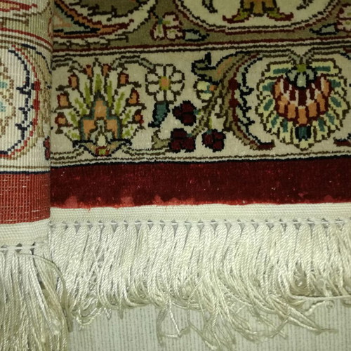 silk carpet handmade, HEREKE, in silk warp (its retail price is over 17,000) 3.06 x 2.14